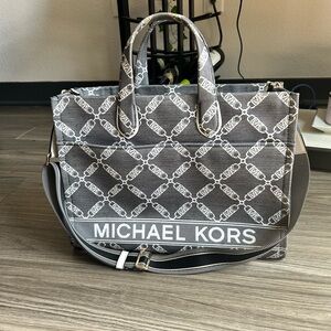 Michael Kors Gigi Large Empire Logo Jacquard Tote Bag